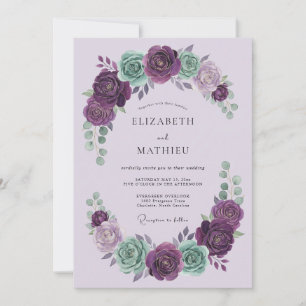 Invitación Boda floral ornamentada de lavanda