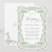 Boda Floral Ornata Renacentista Verde Salvia
