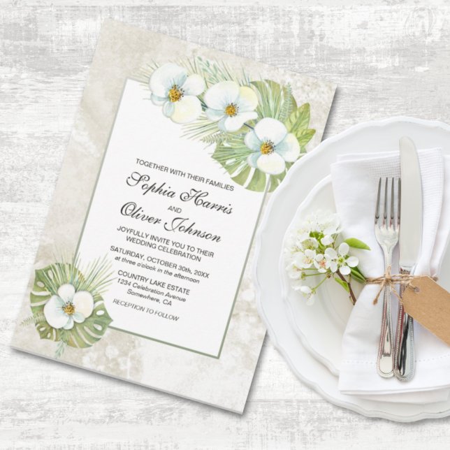 Invitación Boda Floral Orquídea Blanca Tropical (Subido por el creador)