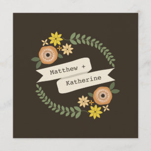 Invitación Boda floral otoñal de padres de novia