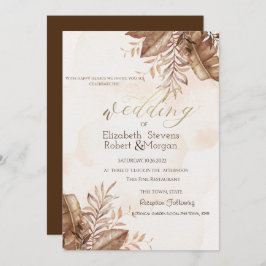 Invitación Boda floral otoñal exótico