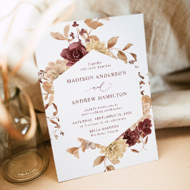 Invitación Boda floral otoñal romántico