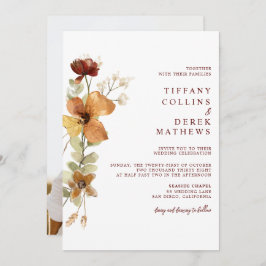 Invitación Boda floral otoño