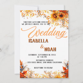 Invitación Boda Floral otoño en temporada / Flores Boho