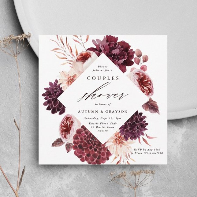 Invitación Boda floral otoño Romance  duchas (Subido por el creador)