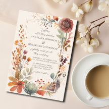 Boda Floral Otoño Vintage Marfil Boho