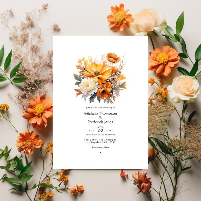 Invitación Boda floral óxido (Subido por el creador)