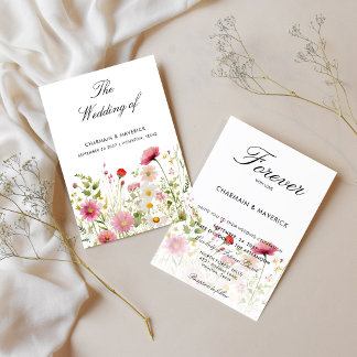 Invitación Boda floral para siempre con amor