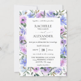 Invitación Boda Floral Peri y Purple