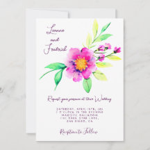Boda floral personalizada con acuarela rosa