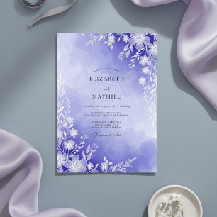 Invitación Boda floral pintoresca de lavanda