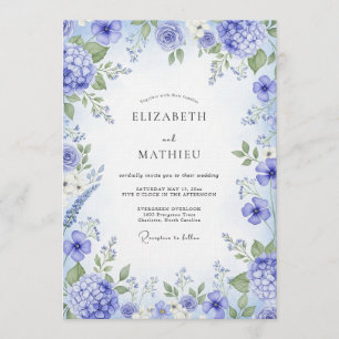 Invitación Boda Floral Pintoresca de Periwinkle
