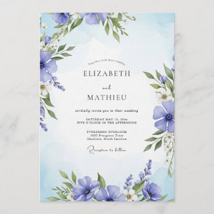 Invitación Boda floral pintoresca de vincapervinca