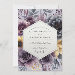 Invitación Boda Floral Plumoso Pintoresco