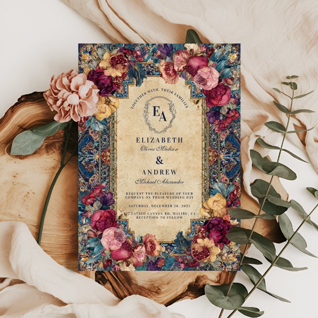 Invitación Boda Floral Pomegranada Mediterránea (Subido por el creador)