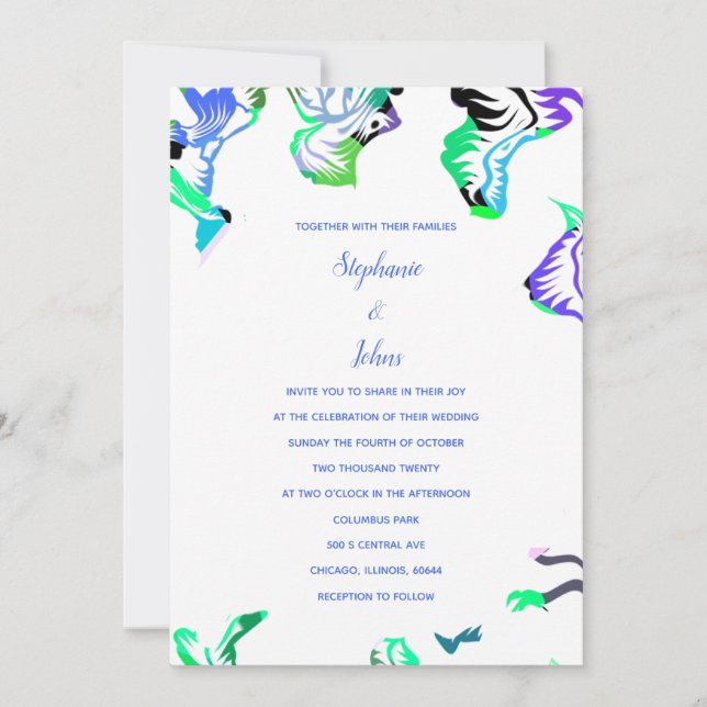 Invitación Boda Floral Primavera Blanca Primavera Blanca Vera (Anverso)