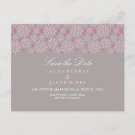 Invitación Boda floral Primavera Gris y Rosa Salven La Fecha