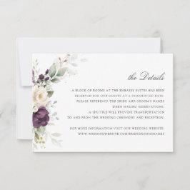 Invitación Boda Floral Purple Greenery Detalles Insertar