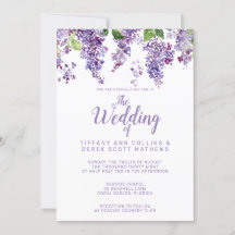 Boda floral Purple Watercolor Lilacs