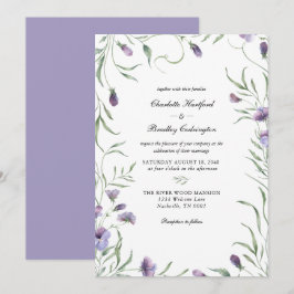 Invitación Boda floral púrpura de Whimsy