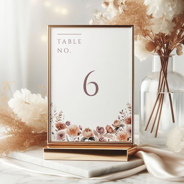 Invitación Boda floral púrpura neutra Rótulo de tabla (Subido por el creador)