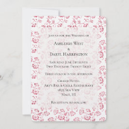 Invitación Boda floral Purpurina rosa blanco romántico