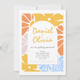 Invitación Boda floral retro