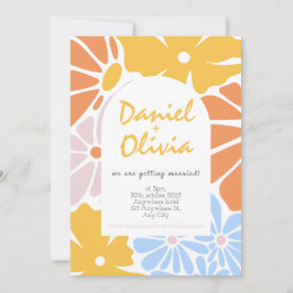 Invitación Boda floral retro