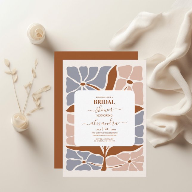 Invitación Boda Floral Retro Boho Chic (Subido por el creador)