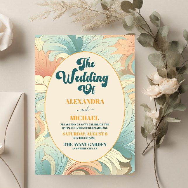 Invitación Boda Floral Retro Boho Moderna  (Subido por el creador)