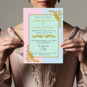 Invitación Boda floral rococó romántica