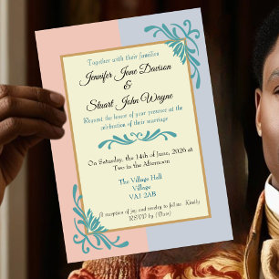 Invitación Boda floral rococo romántico