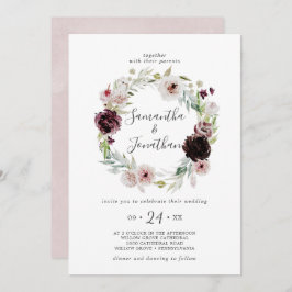 Invitación Boda Floral Romance Wreath