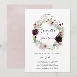 Invitación Boda Floral Romance Wreath