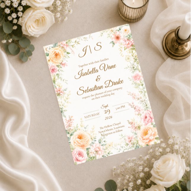 Invitación Boda floral romántica (Subido por el creador)