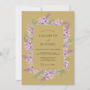 Invitación Boda floral romántica de lilas