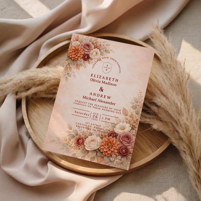 Invitación Boda floral romántica de otoño (Subido por el creador)
