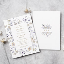 Boda floral romántica de púrpura y oro blanco