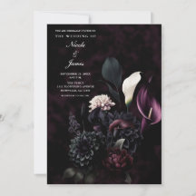 Boda floral romántica oscura y temperamental