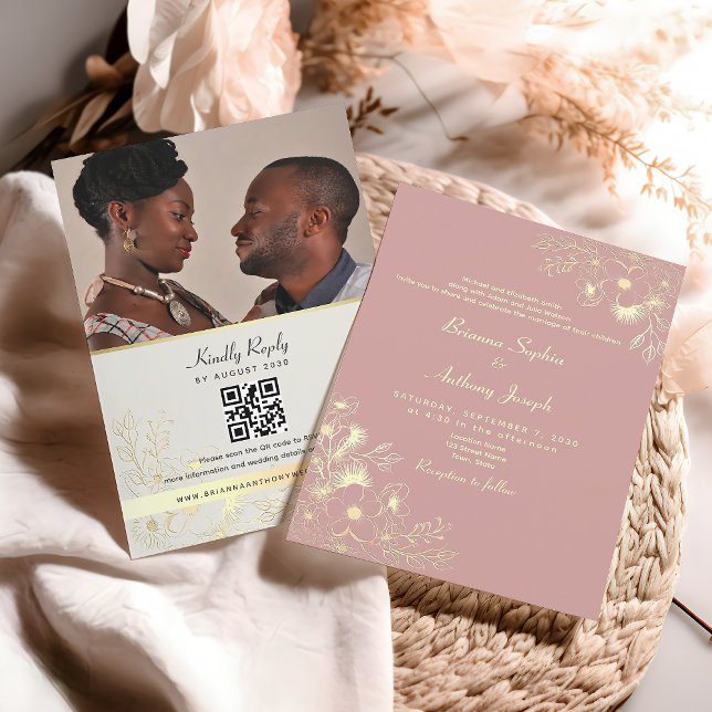 Invitación Boda Floral Romántica Rosa (Subido por el creador)