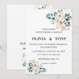 Invitación Boda Floral Romántica Simple