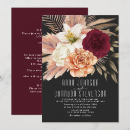Invitación Boda floral romántica y temperamental