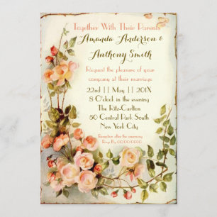 Invitación boda floral romántico