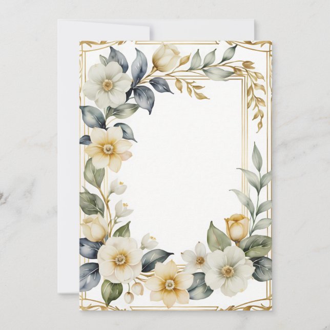 Invitación boda floral romántico (Anverso)