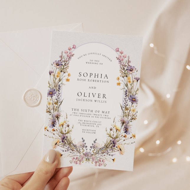 Invitación Boda floral romántico de flor silvestre (Subido por el creador)