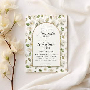 Invitación Boda floral romántico de menta blanca de estilo vi