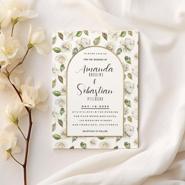 Invitación Boda floral romántico de menta blanca de estilo vi (Vintage style white mint romantic floral Wedding )