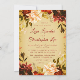 Invitación Boda floral romántico de otoño