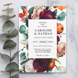 Invitación Boda floral romántico de otoño fresco