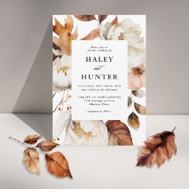 Invitación Boda floral romántico de otoño rústico